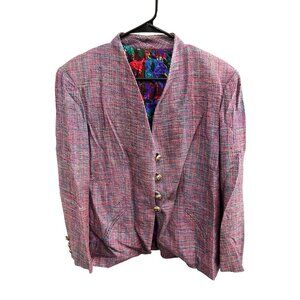 Womens Handmade Multicolor Tweed Skirt Blazer Set